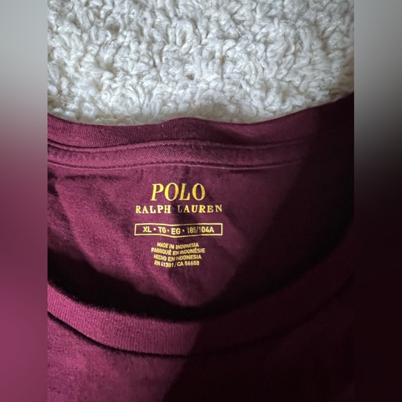 Polo by Ralph Lauren Men's XL Burgundy Short Sleeve Tee - Picture 3 of 7